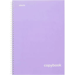 Бизнес-тетрадь А4 96л Attache Акварель фиолетовый, клетка, гребень, картон