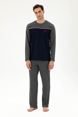 Мужской пижамный комплект антрацитового меланжевого цвета Неожиданная скидка в корзине
