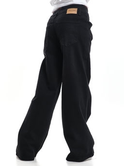 Джинсы черные подростковые палаццо для весны и лета 33-1074 черный - Mini maxi фото 21