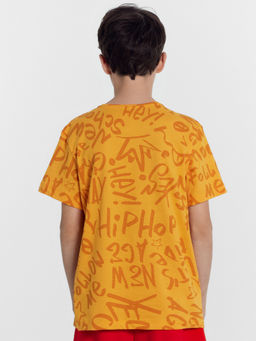 Футболка для мальчиков оранжевая с граффити - Mark formelle фото 4