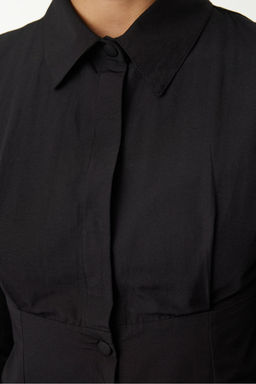 TRENDYOLMILLA Beyaz Bele Oturan Fitted Kal?p Dokuma Gomlek TWOAW25GO00075 фото 4