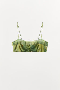 SATIN BANDEAU BRA WITH FLORAL PRINT - Zara фото 4
