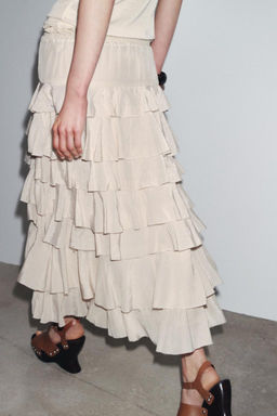 ZW COLLECTION MIDI SKIRT WITH RUFFLES - Zara фото 5