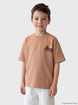 Bisiklet Yaka Bask?l? Erkek ?ocuk Ti??rt