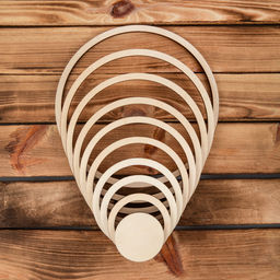 Заготовка для декорирования Mr. Carving БА-70 Кольца для макраме фанера d 25 см х 0.6 см 9 шт . БА-70 фото 4