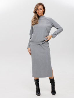 Костюм женский К-242 (лапша Софт г/к) Темно-серый - Elenatex фото 22