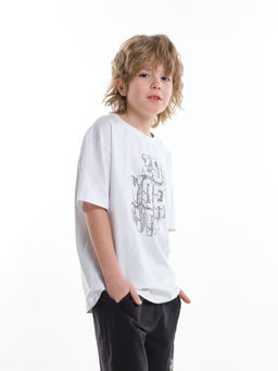 Футболка для мальчика с принтом 22-9017 белый - Mini maxi фото 6