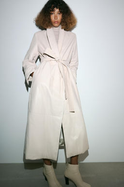 QUILTED LEATHER COAT ZW COLLECTION LIMITED EDITION - Zara фото 3