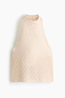 Top halter efecto encaje