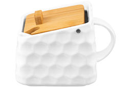 Банка для сыпучих продуктов 750 мл 15*12*10,5 см Соты + ложка + откидная бамбук.крышка - Elan gallery фото 8