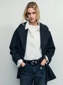 Двубортное полупальто свободного силуэта / Zarina фото 6