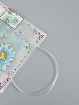 Пакет подарочный прозрачный, "Ромашки-васельки", 22 х 10 х 24 см