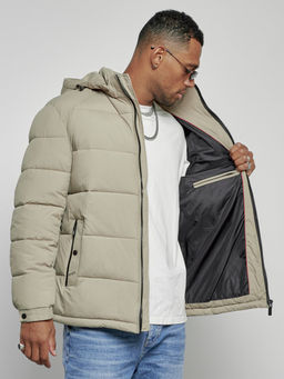 Куртка спортивная мужская зимняя с капюшоном светло-зеленого цвета 8362ZS - Wonderrman фото 13