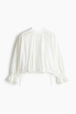 Blusa de algod?n con inserciones de encaje