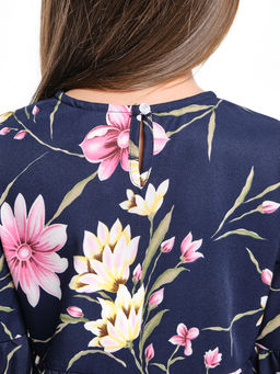 Платье для девочки UD 6531 синий/цветы - Mini maxi фото 3