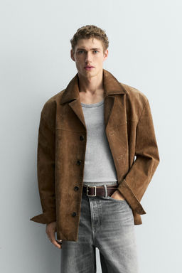 LIMITED EDITION SUEDE LEATHER JACKET - Zara фото 2