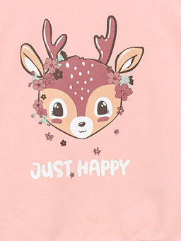 Bisiklet Yaka Bask?l? K?z Bebek Sweatshirt ve E?ofman Alt 2li - Waikiki фото 3