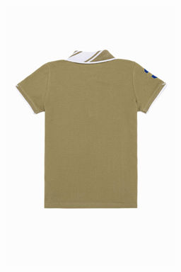 Футболка с воротником поло цвета хаки для мальчиков Basic - U.s. polo assn фото 6