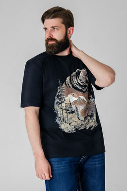 Арт. 614-145 Футболка мужская 50-60 (6 шт) Цвет:черный