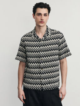 Рубашка кроше из смесового хлопка / Zarina  фото 3