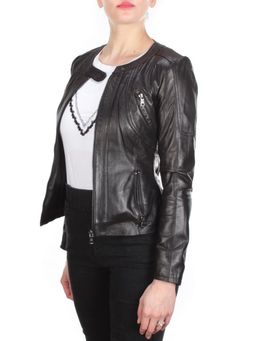 330 DARK BROWN Куртка кожаная женская - Фабричный китай фото 7