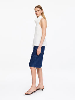 Top de cuello halter en mezcla de lino - H&m фото 5