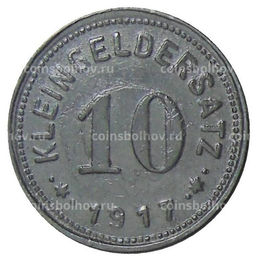 Монета 10 пфеннигов 1917 года Германия Нотгельд Айслебен