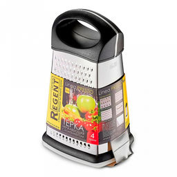 Терка из нержавеющей стали Presto 14,5х11,5х23см, четырехгранная, с контейнером, пластмассовая ручка, Regent (Китай) - Домашняя Мода фото 5