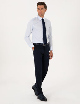 A__k Mavi Slim Fit %100 Pamuk Klasik G_mlek - Cacharel фото 4