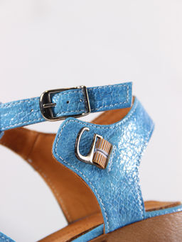 Босоножки 5038.23663bе.Голубой наплак+голубая замша