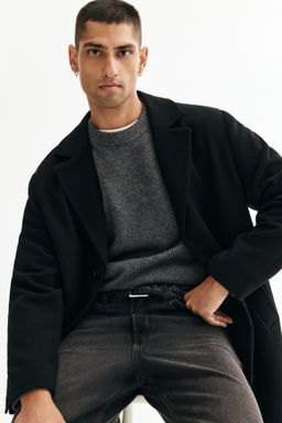 Abrigo de botonadura sencilla en mezcla de lana - H&m фото 8