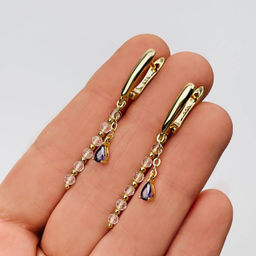 Серьги из Горного Хрусталя с фианитом