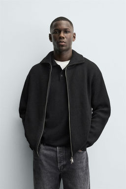 PURL KNIT CARDIGAN WITH ZIP - Zara фото 2