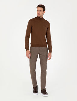 Kahverengi Slim Fit Kanvas Pantolon