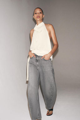 JEANS ZW COLLECTION ANKLE BALLOON TIRO MEDIO / Gris antracita - Zara фото 6