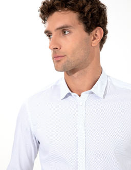 Синяя зауженная рубашка с длинным рукавом - Cacharel фото 2