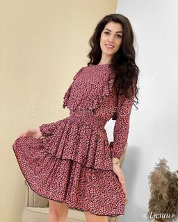 Платье Дэсти (бордовый) Турция - Nadi bordo фото 6