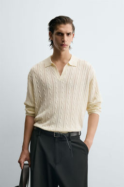 BRAIDED TEXTURE POLO SHIRT - Zara фото 2