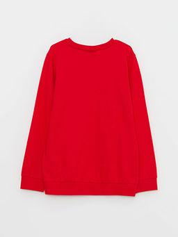 Bisiklet Yaka Mickey Mouse Bask?l? Uzun Kollu Pamuklu Erkek ?ocuk Ti??rt - Waikiki фото 2