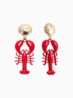 Серьги «Раки», красные в золоте