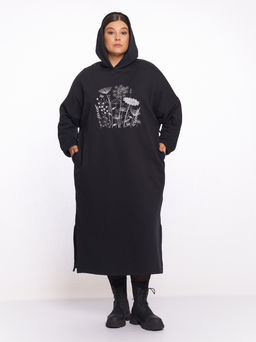 Платье толстовка с капюшоном PP83261BLK01 - Артесса фото 3