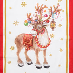 Новогоднее полотенце Этель Новогодний олень 40х67 см, 100% хл, саржа 190 гр/м2  фото 3