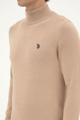 Erkek Slim Fit Bo_azl_ Kum Melanj Basic Kazak - U.s. polo assn фото 7