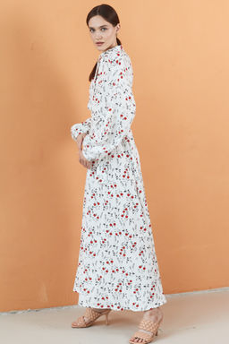 Платье муслин ROMANCE060/01/Белый, красный