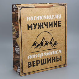 Пакет подарочный ламинированный, упаковка, «Для настоящего мужчины», 40 х 49 х 15 см