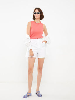 Kad?n Bisiklet Yaka D?z Kolsuz Triko Kazak