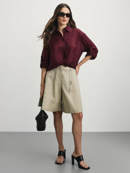 Рубашка из тенселя с патами на рукавах / Zarina  фото 2