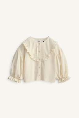 CAMISA VOLANTES FLORES BORDADAS LIMITED EDITION / Crudo - Zara фото 6