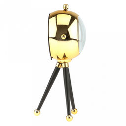 Часы настольные интерьерные "Водолаз" 10х6,5х20,5см, мягкий ход, циферблат белый; цифры арабские, черный; выпуколе стекло, на ножках металл, корпус платик, золотой; в коробке (Китай)