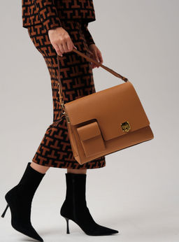 Кожаная сумка Deboro 31104 коричневый лист